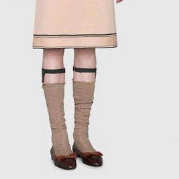 GUCCI Malaga Kid Elaphe Radiata Yva Leather GG Ballet with Snakeskin Bow - Picture 5 of 16